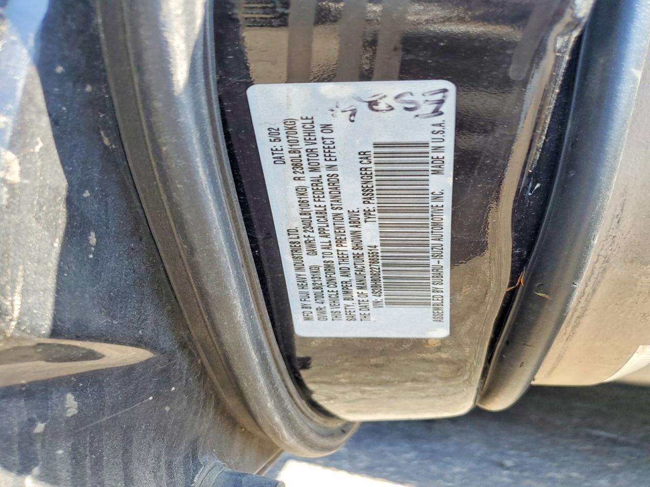 2002 SUBARU LEGACY