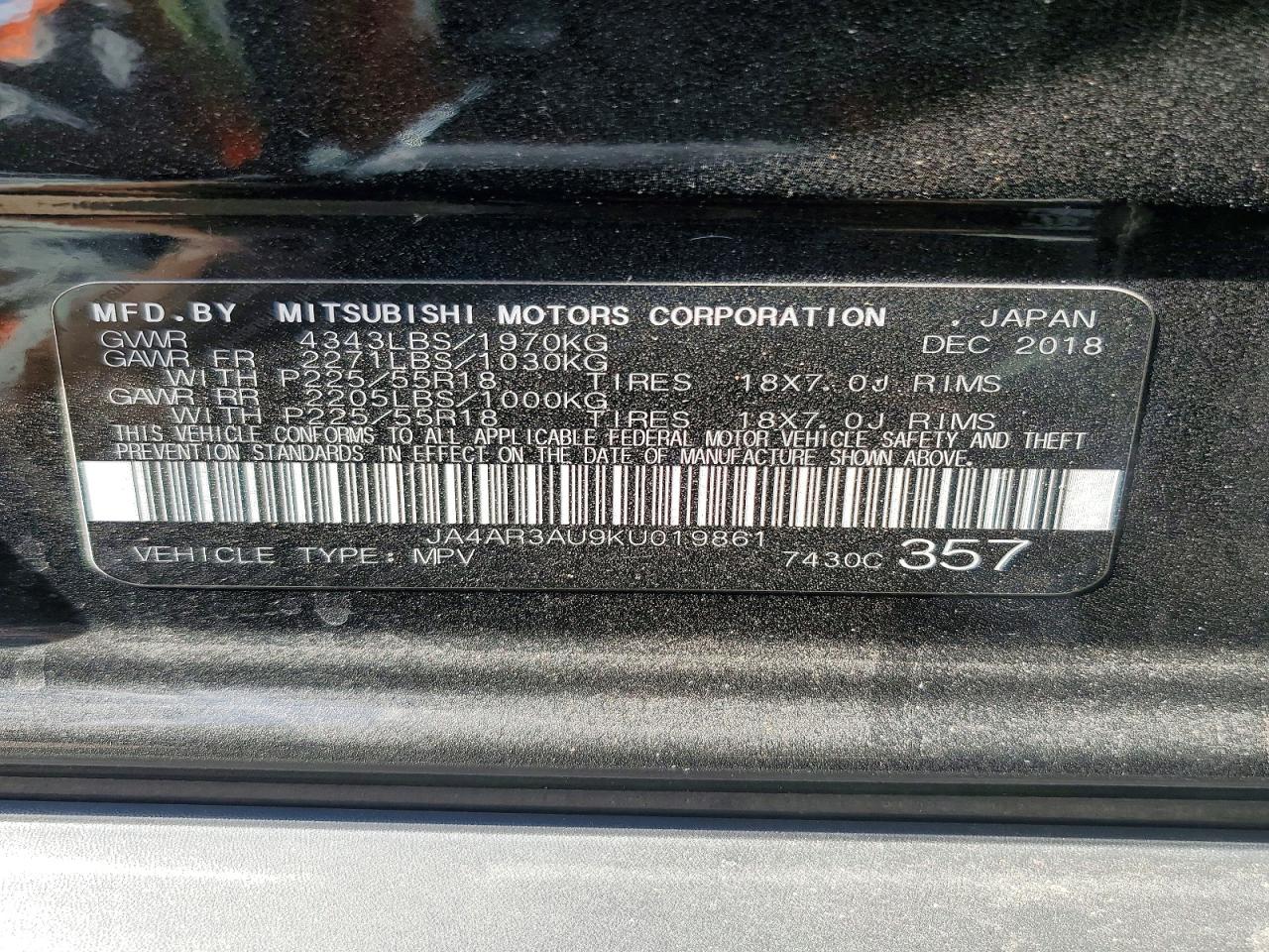 2019 MITSUBISHI OUTLANDER