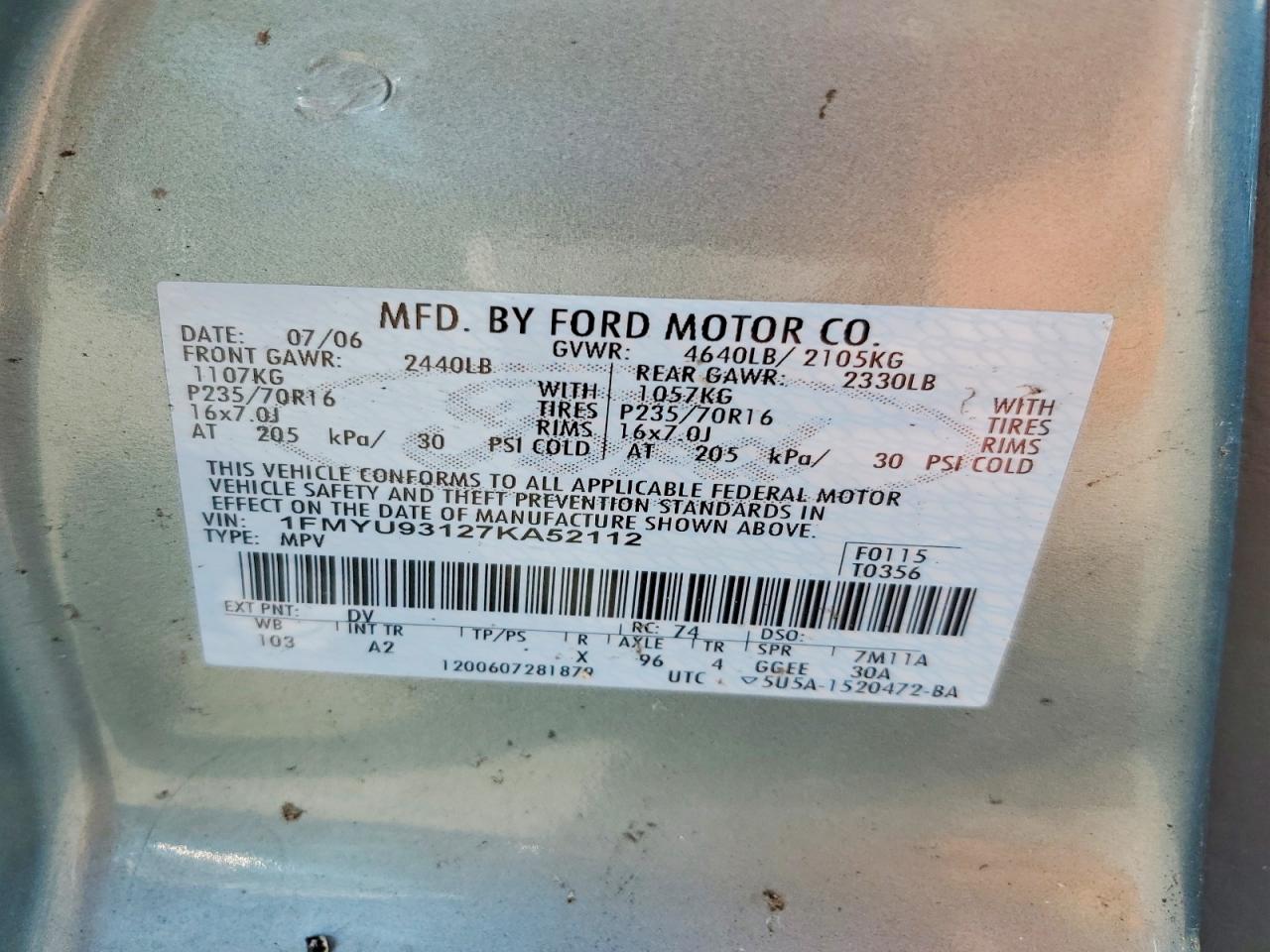 2007 FORD ESCAPE