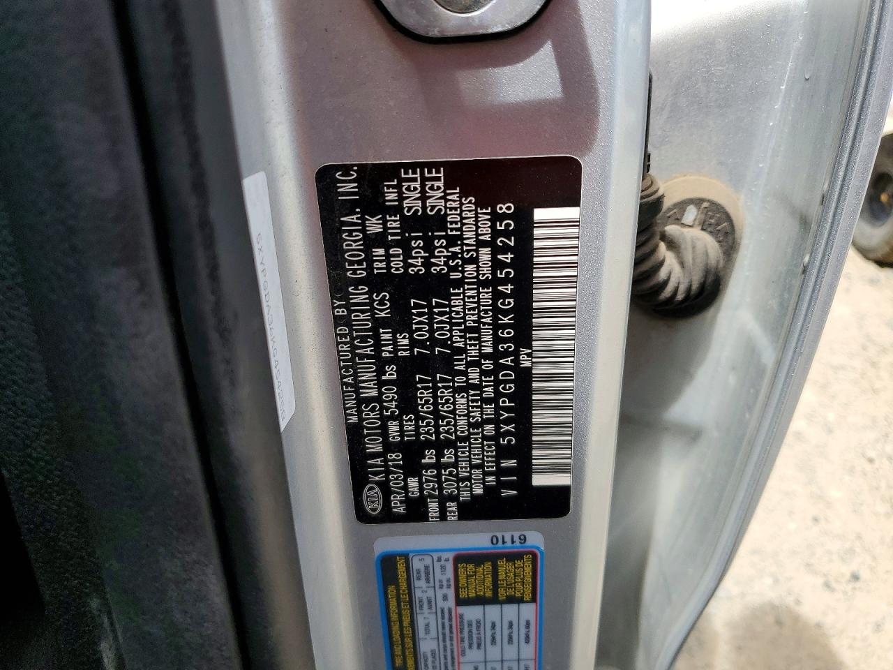 2019 KIA SORENTO