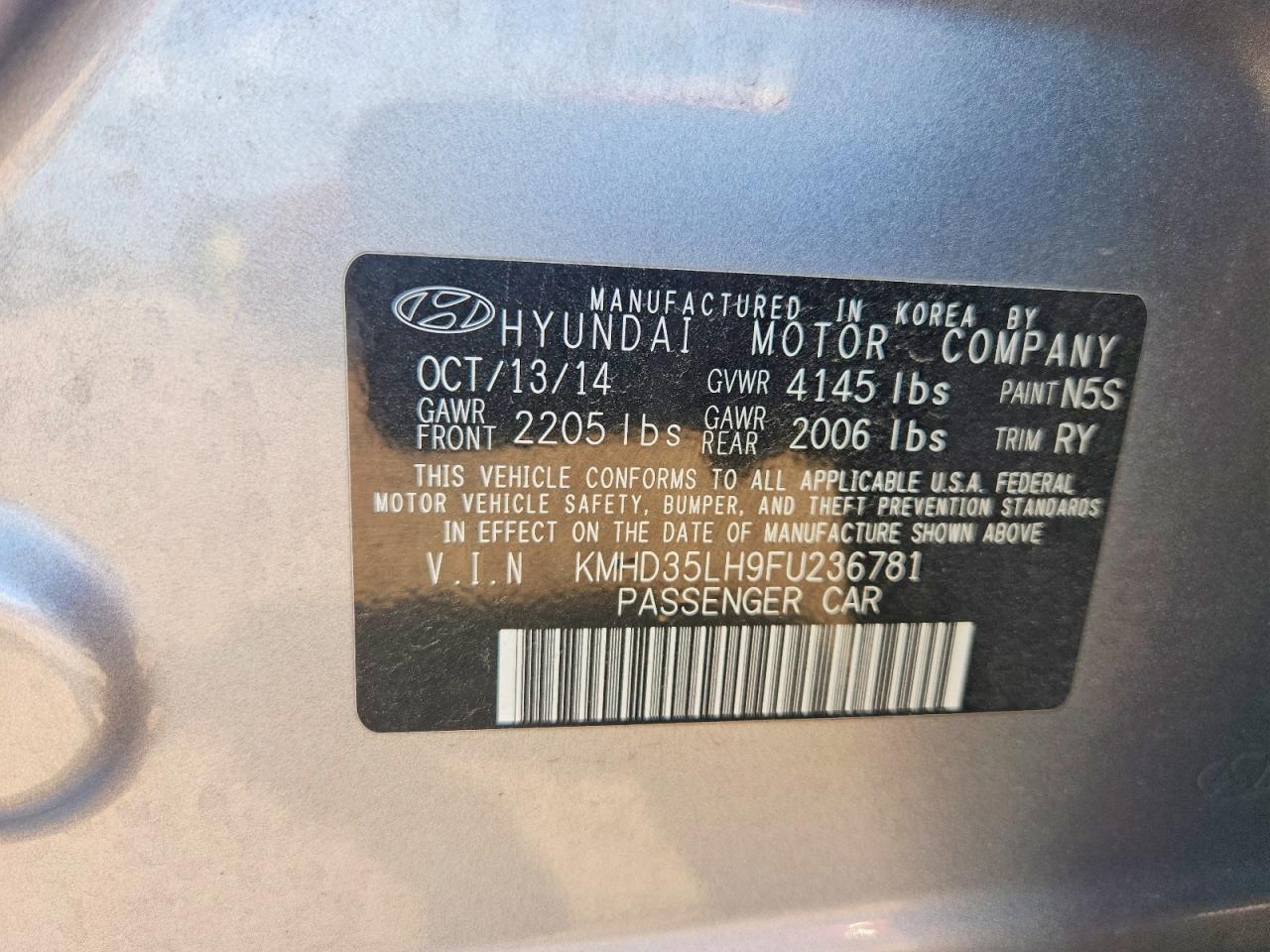 2015 HYUNDAI ELANTRA