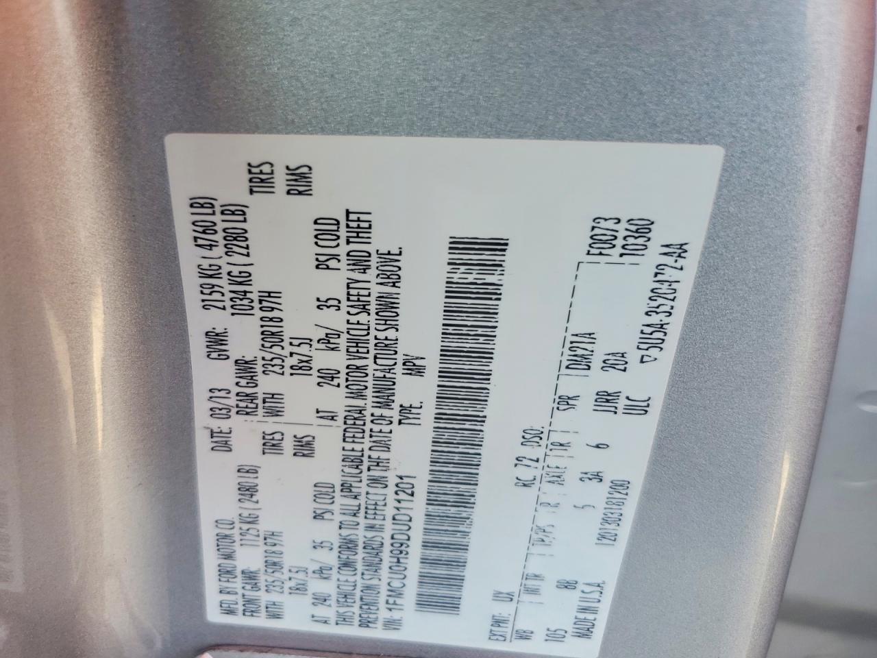 2013 FORD ESCAPE