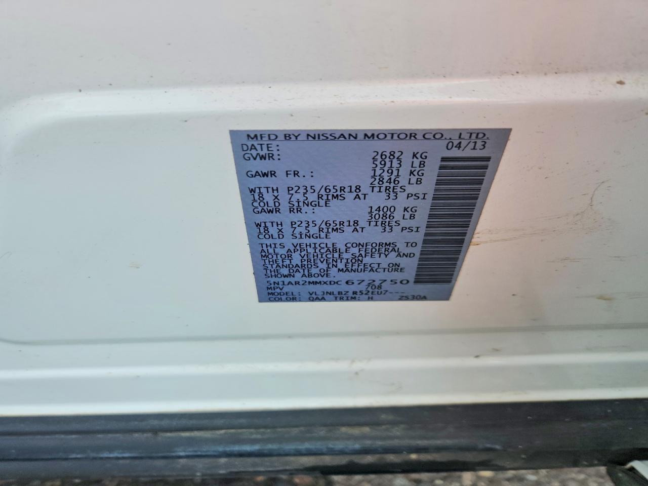 2013 NISSAN PATHFINDER