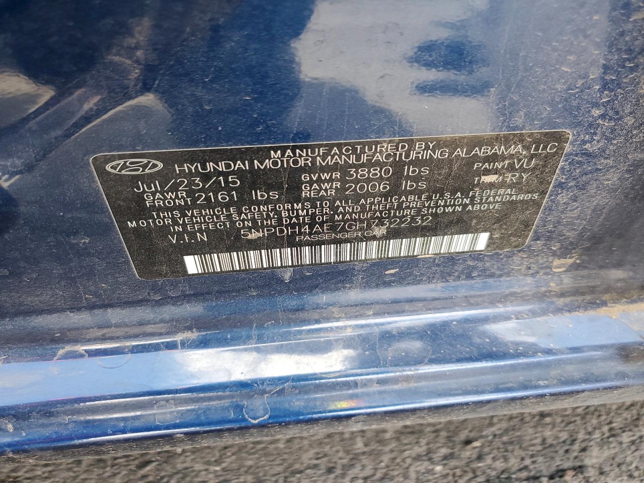 2016 HYUNDAI ELANTRA