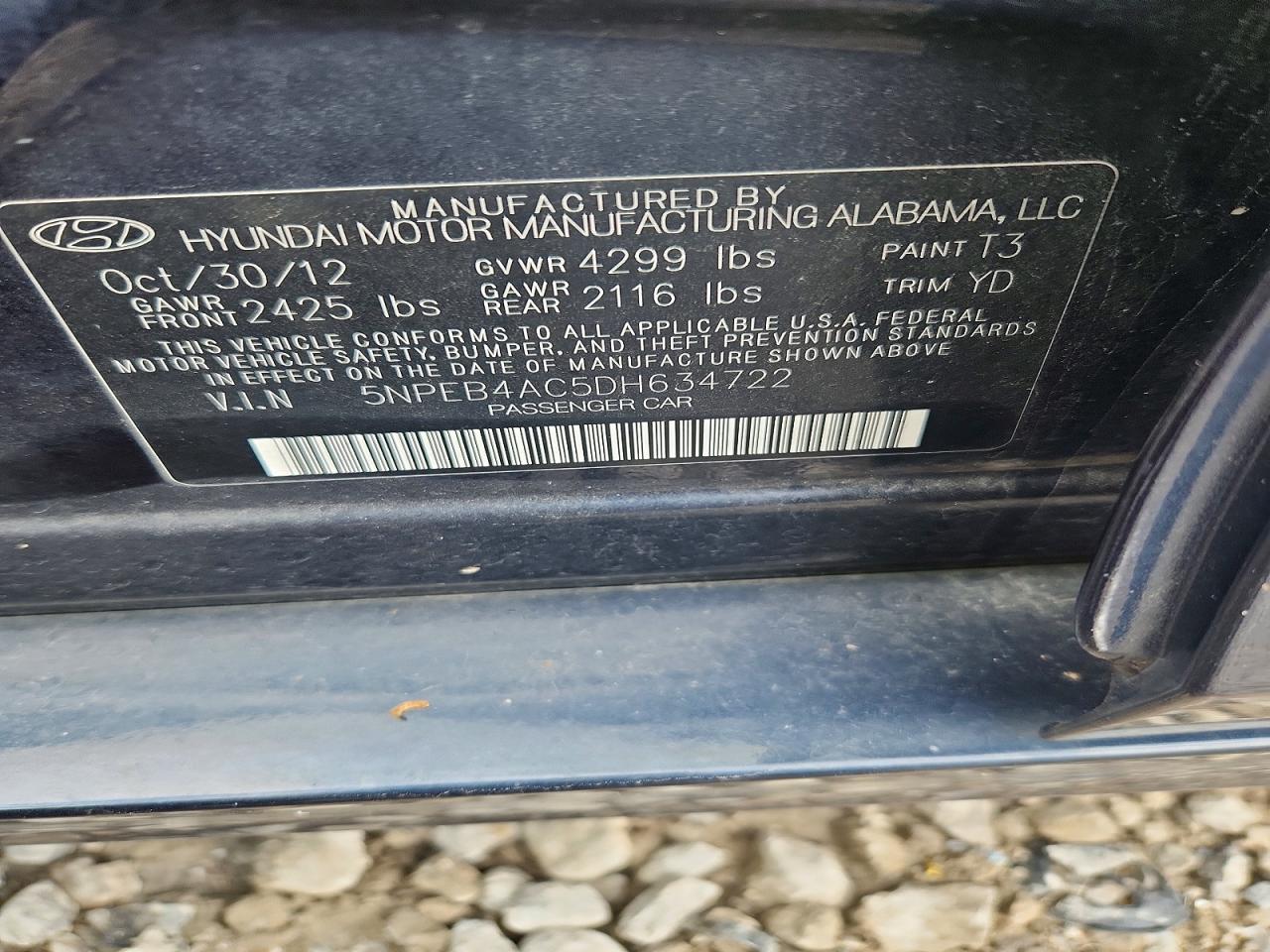 2013 HYUNDAI SONATA