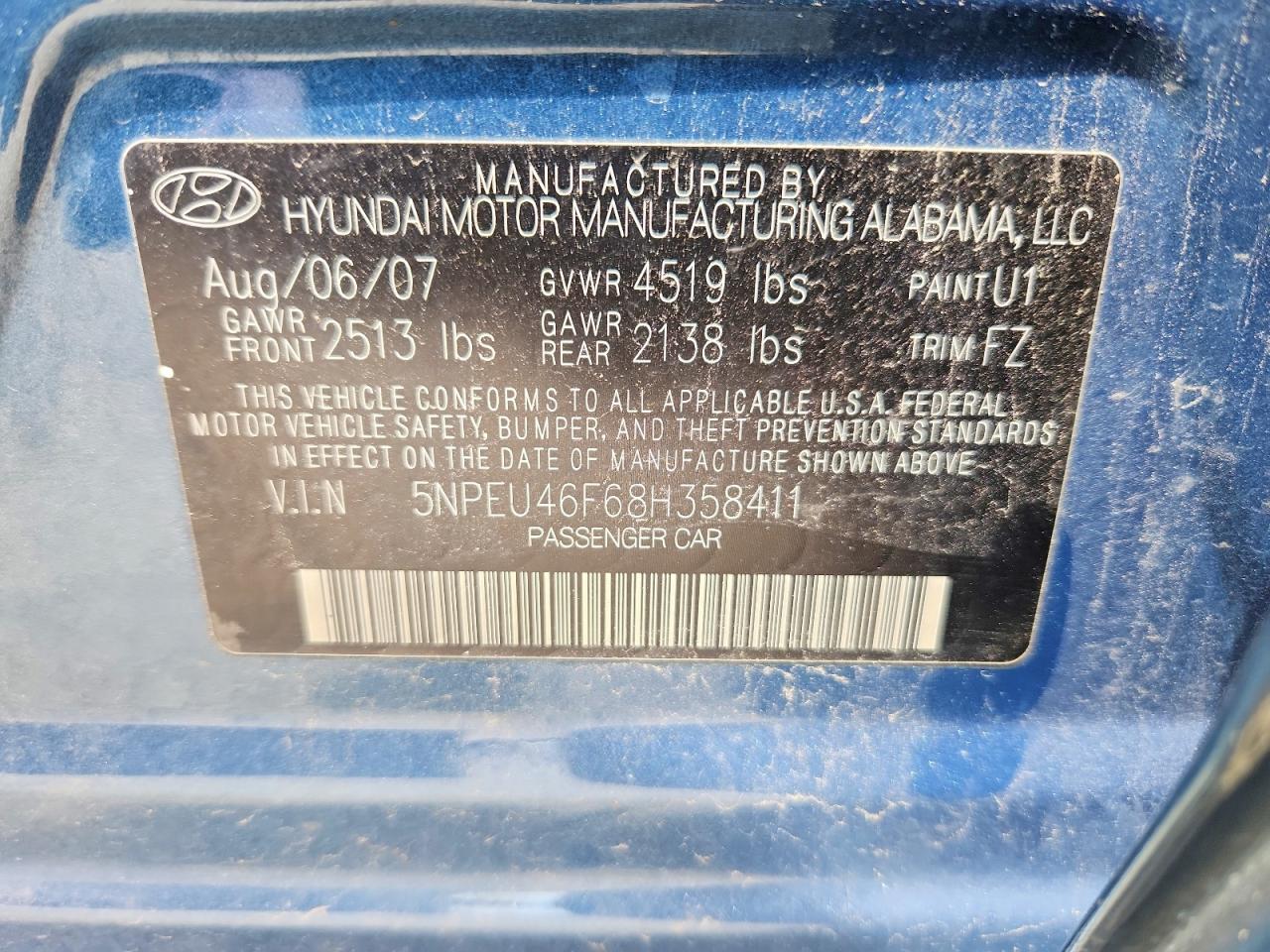 2008 HYUNDAI SONATA