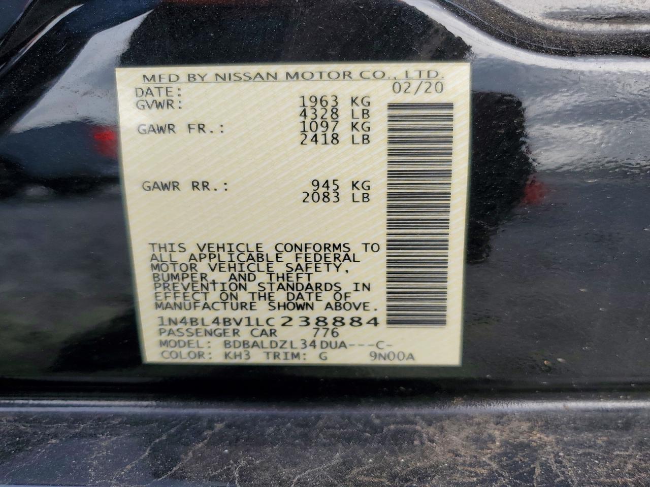 2020 NISSAN ALTIMA