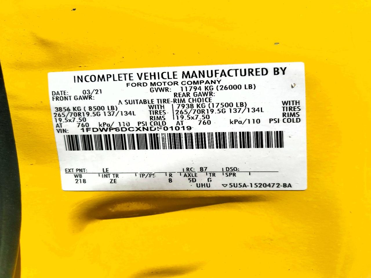 2022 FORD F650