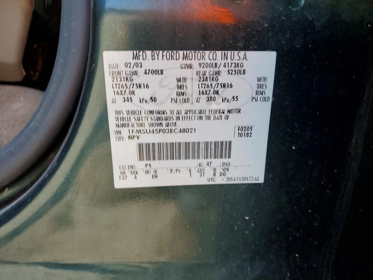 2003 FORD EXCURSION