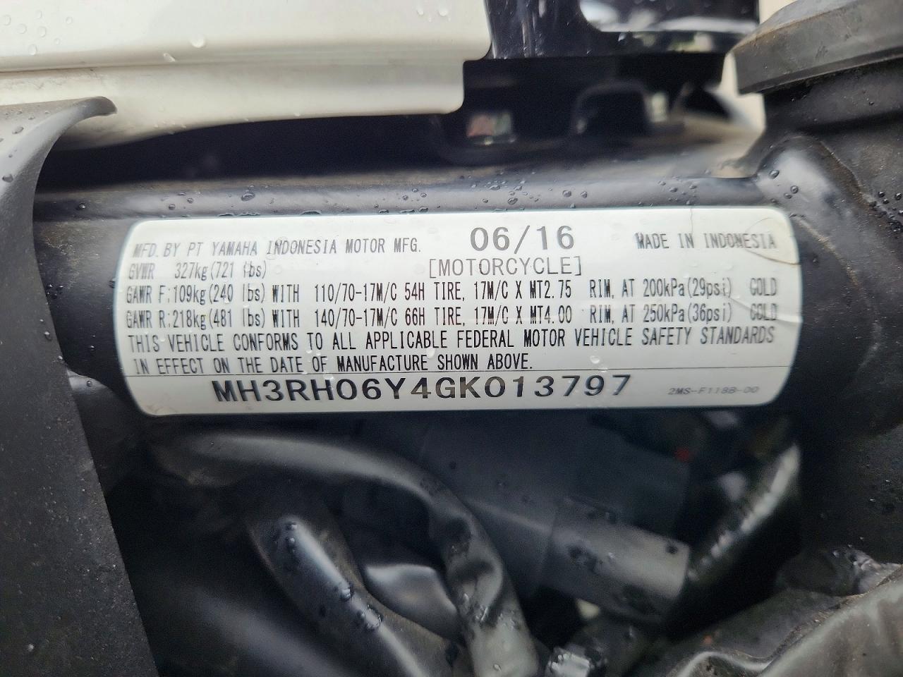 2016 YAMAHA YZF600