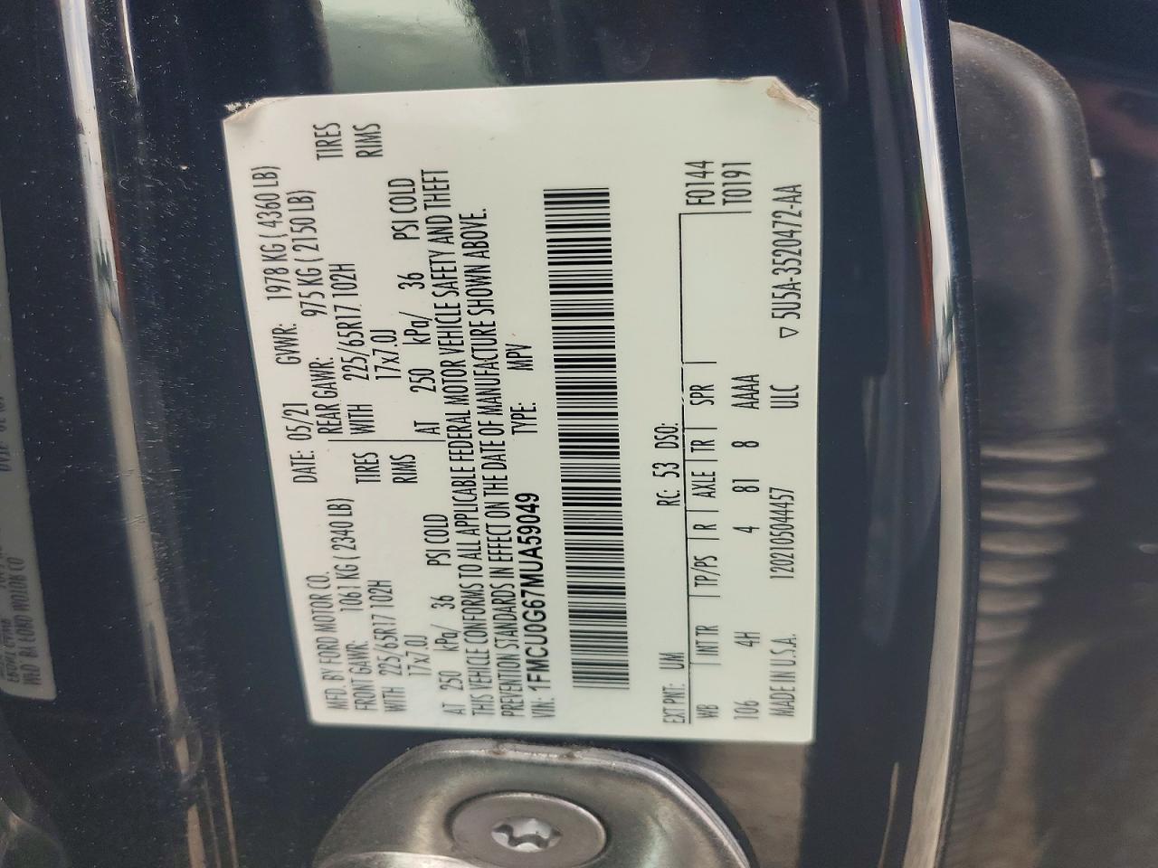 2021 FORD ESCAPE