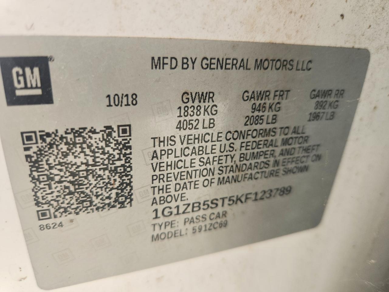 2019 CHEVROLET MALIBU