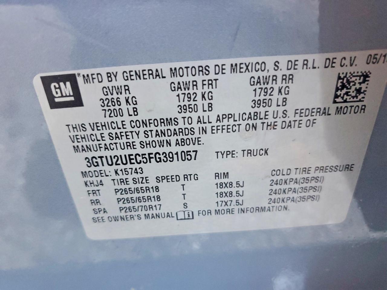 2015 GMC SIERRA