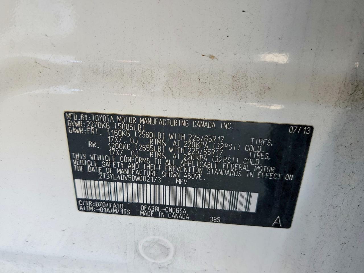 2013 TOYOTA RAV4 EV BA