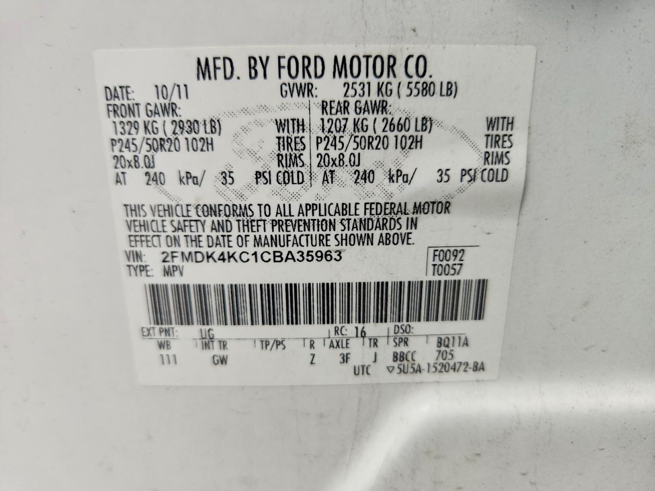 2012 FORD EDGE