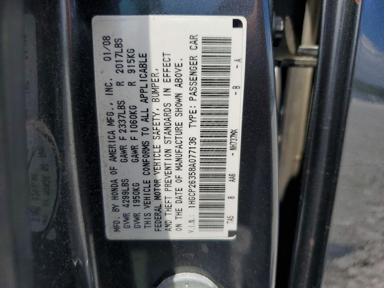 2008 HONDA ACCORD