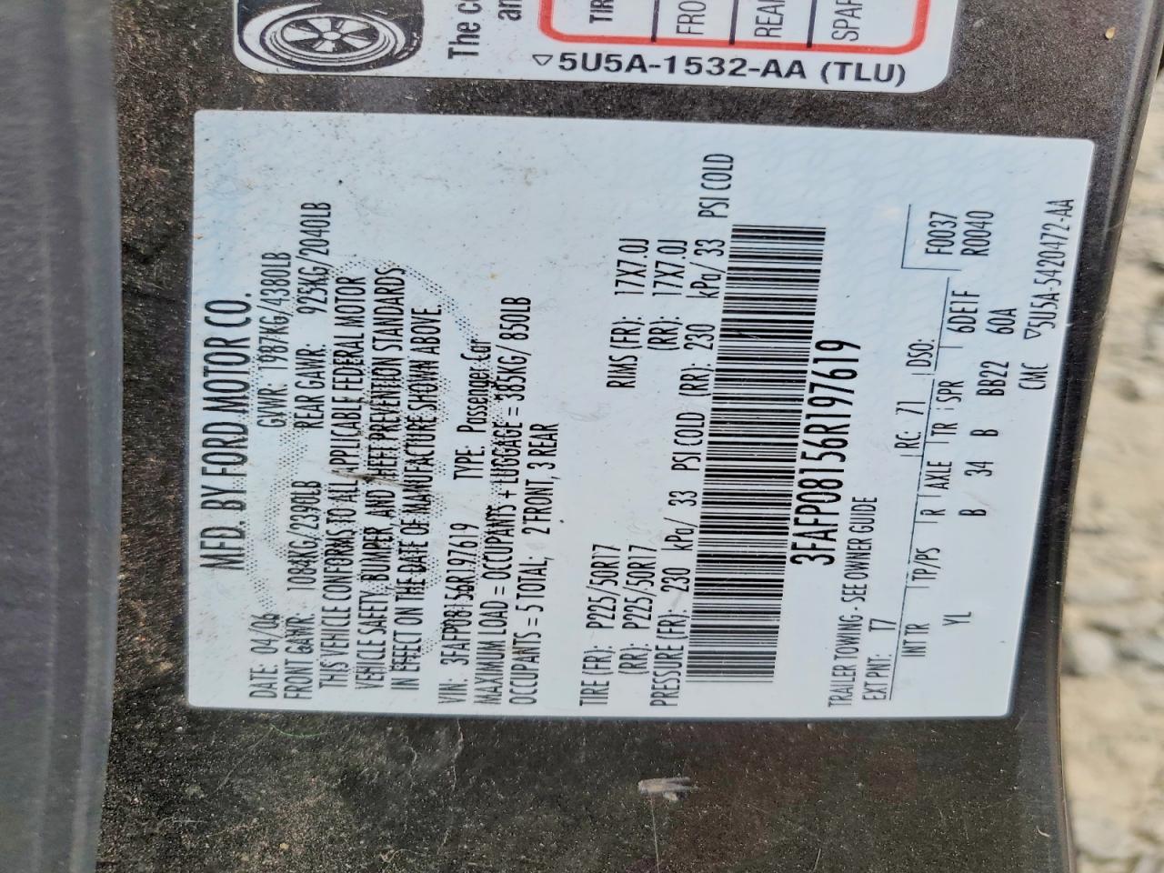 2006 FORD FUSION