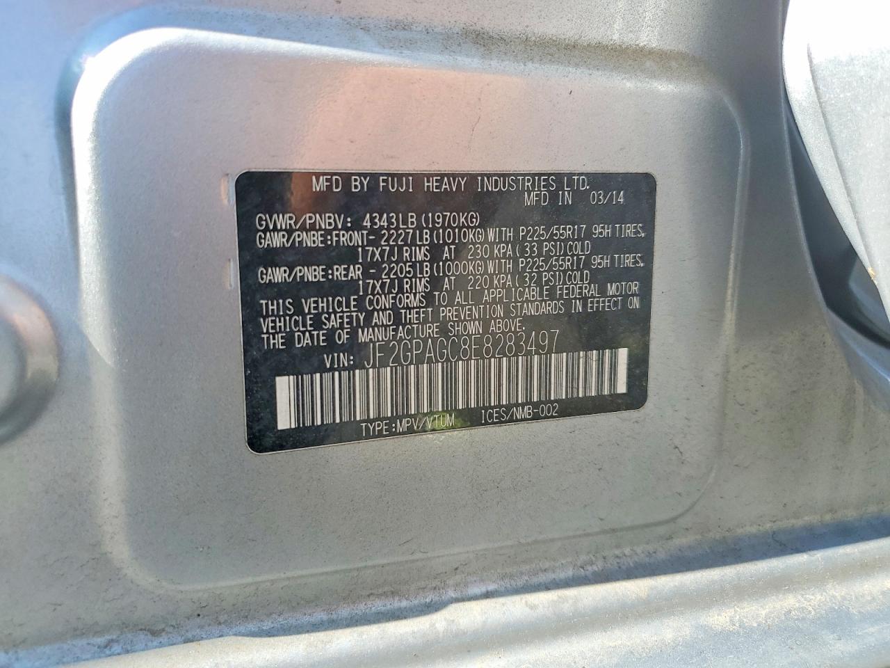 2014 SUBARU XV
