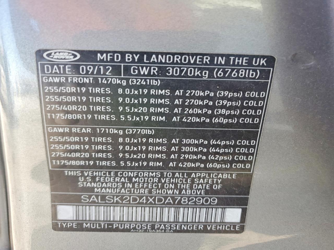 2013 LAND ROVER RANGEROVER