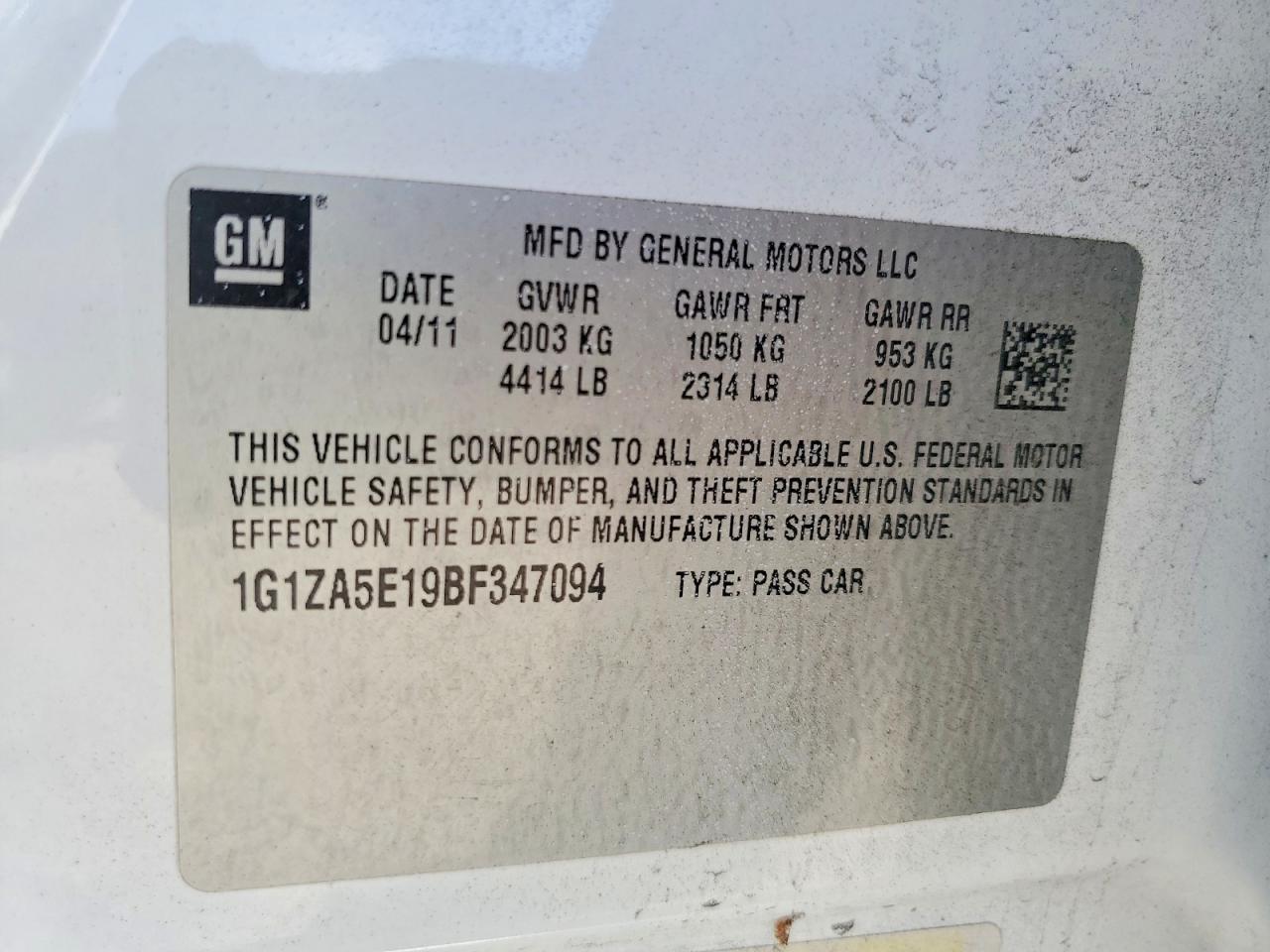 2011 CHEVROLET MALIBU LS