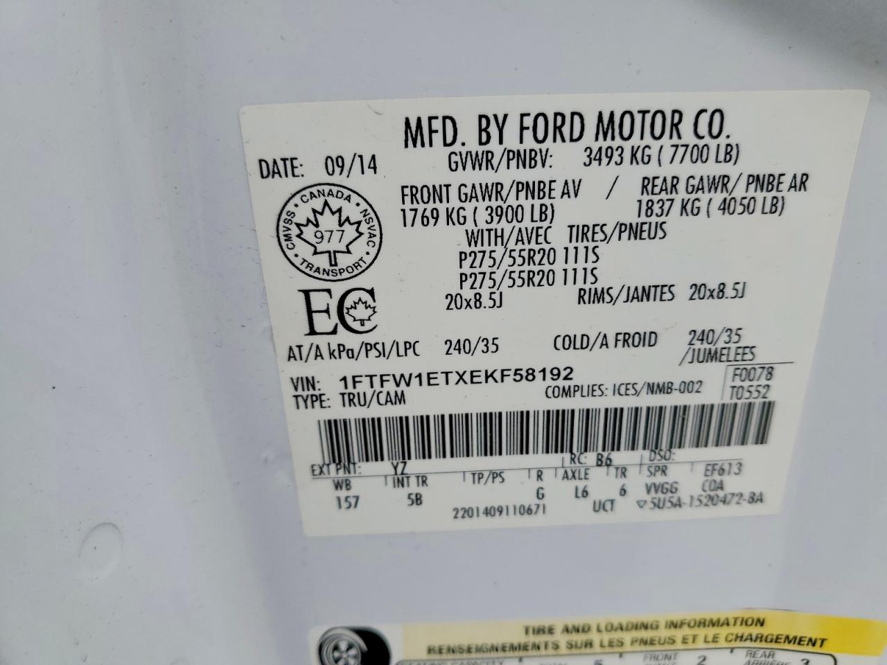 2014 FORD F150