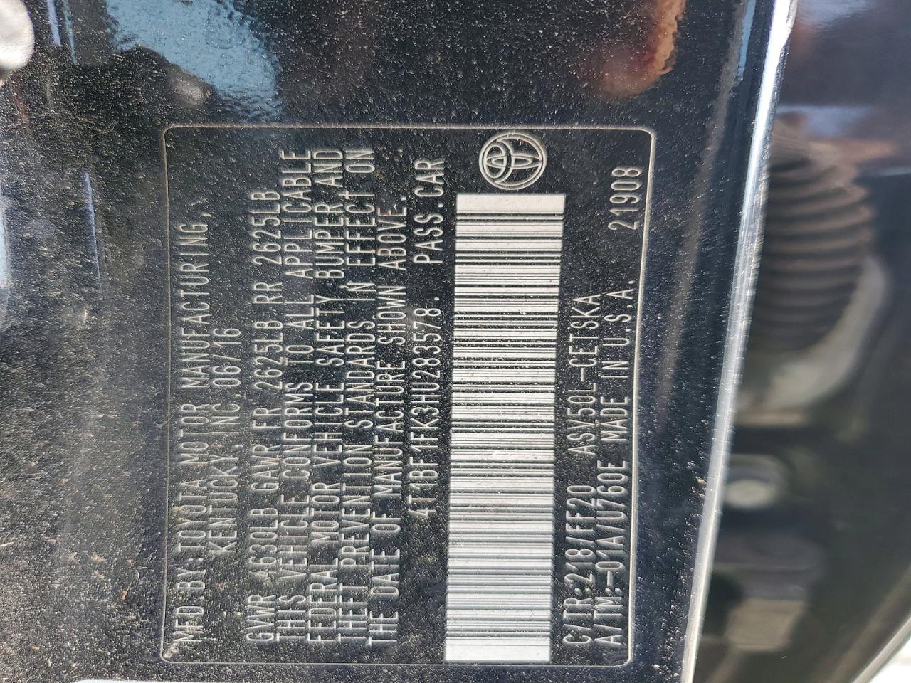 2017 TOYOTA CAMRY