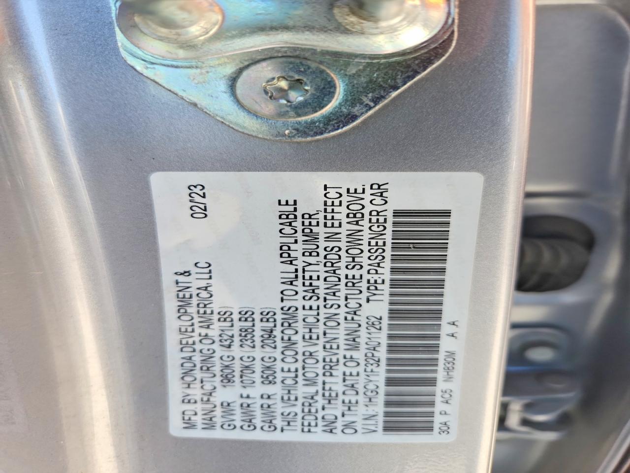 2023 HONDA ACCORD