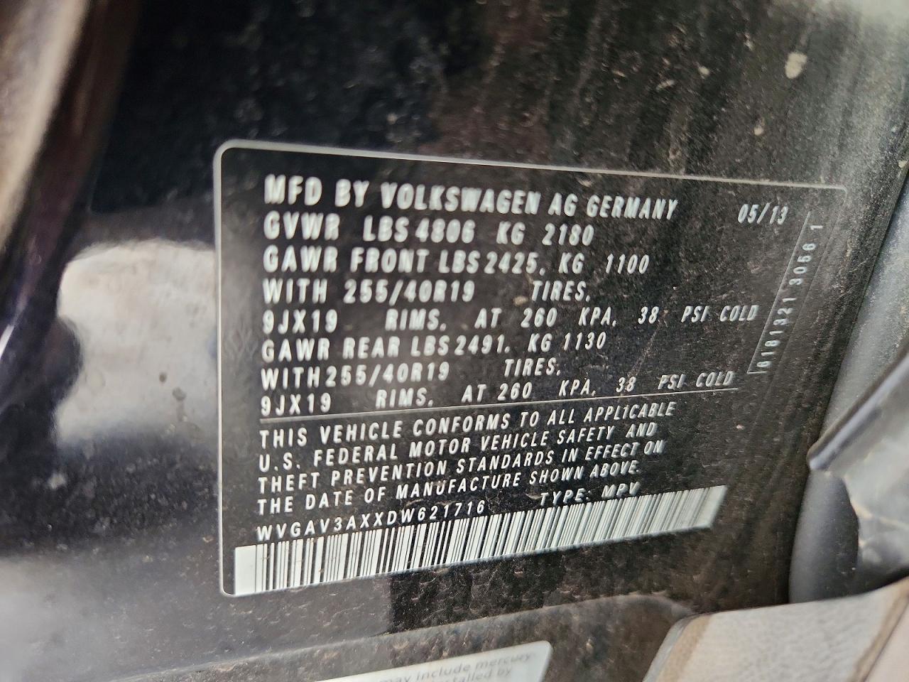 2013 VOLKSWAGEN TIGUAN