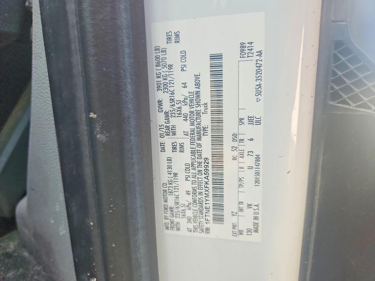 2015 FORD TRANSIT