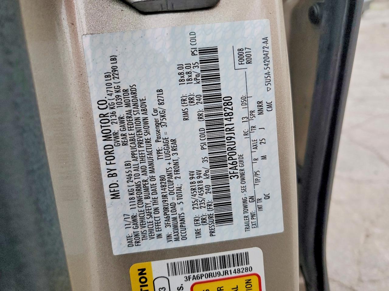 2018 FORD FUSION