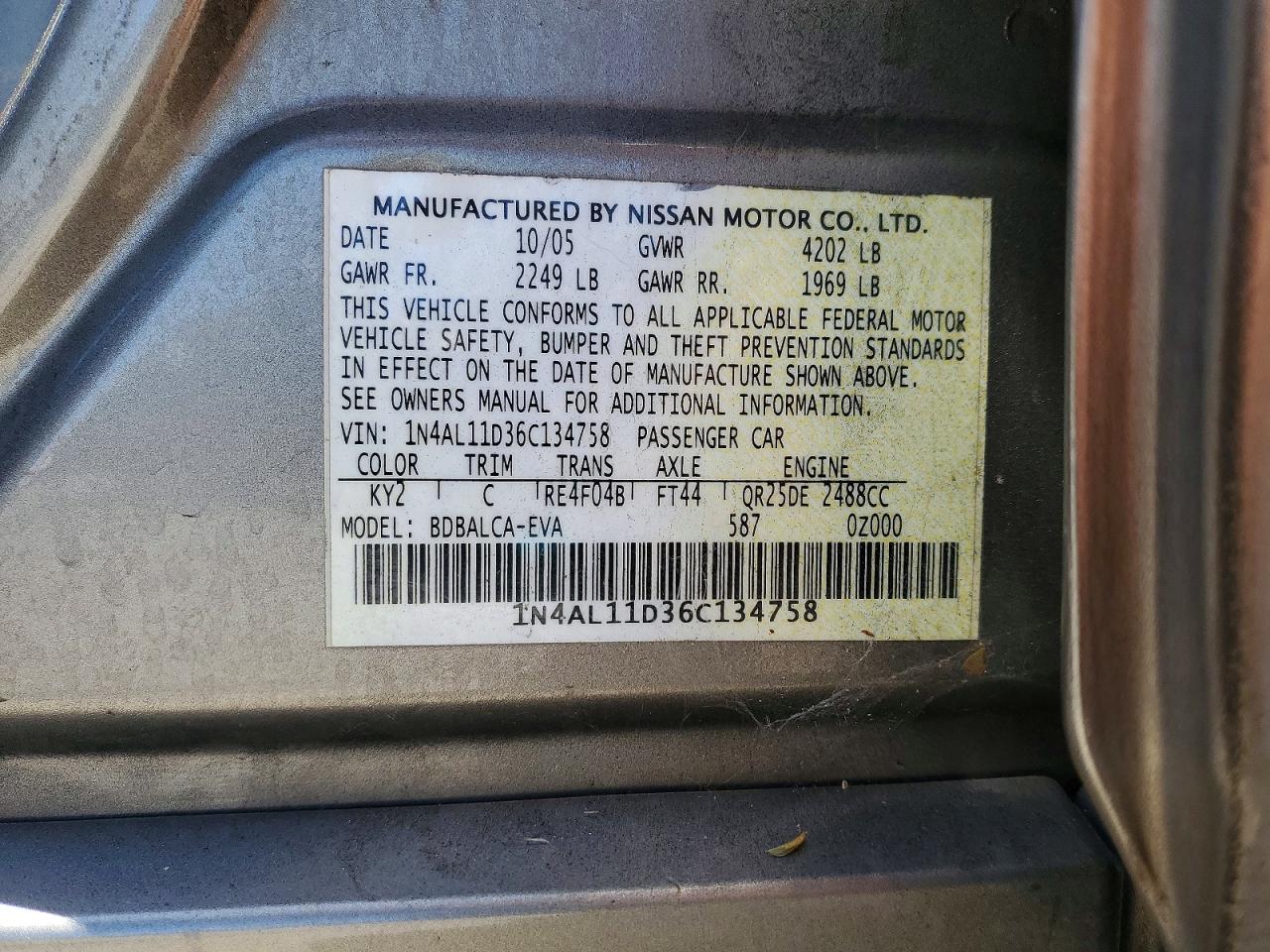 2006 NISSAN ALTIMA