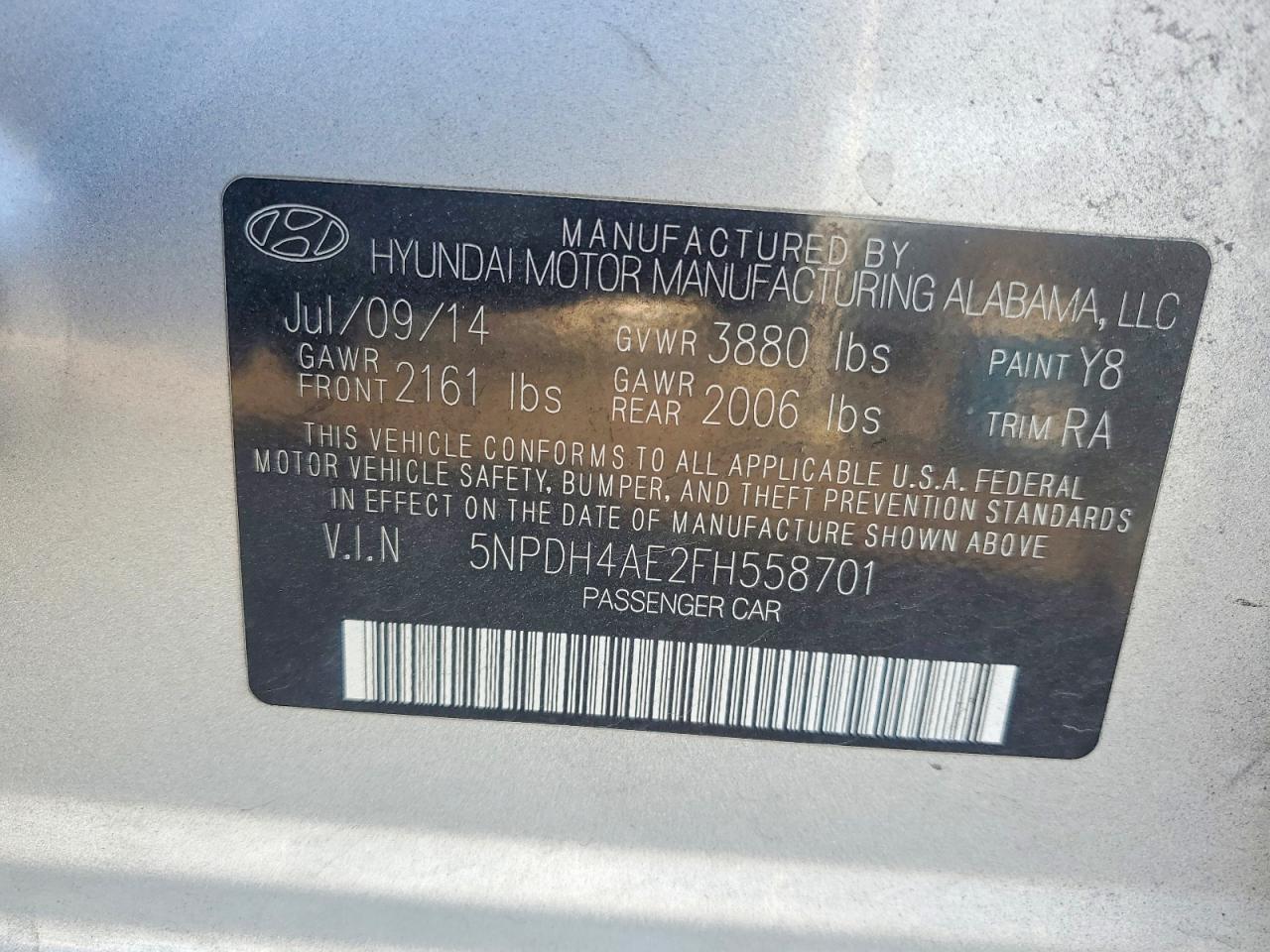 2015 HYUNDAI ELANTRA