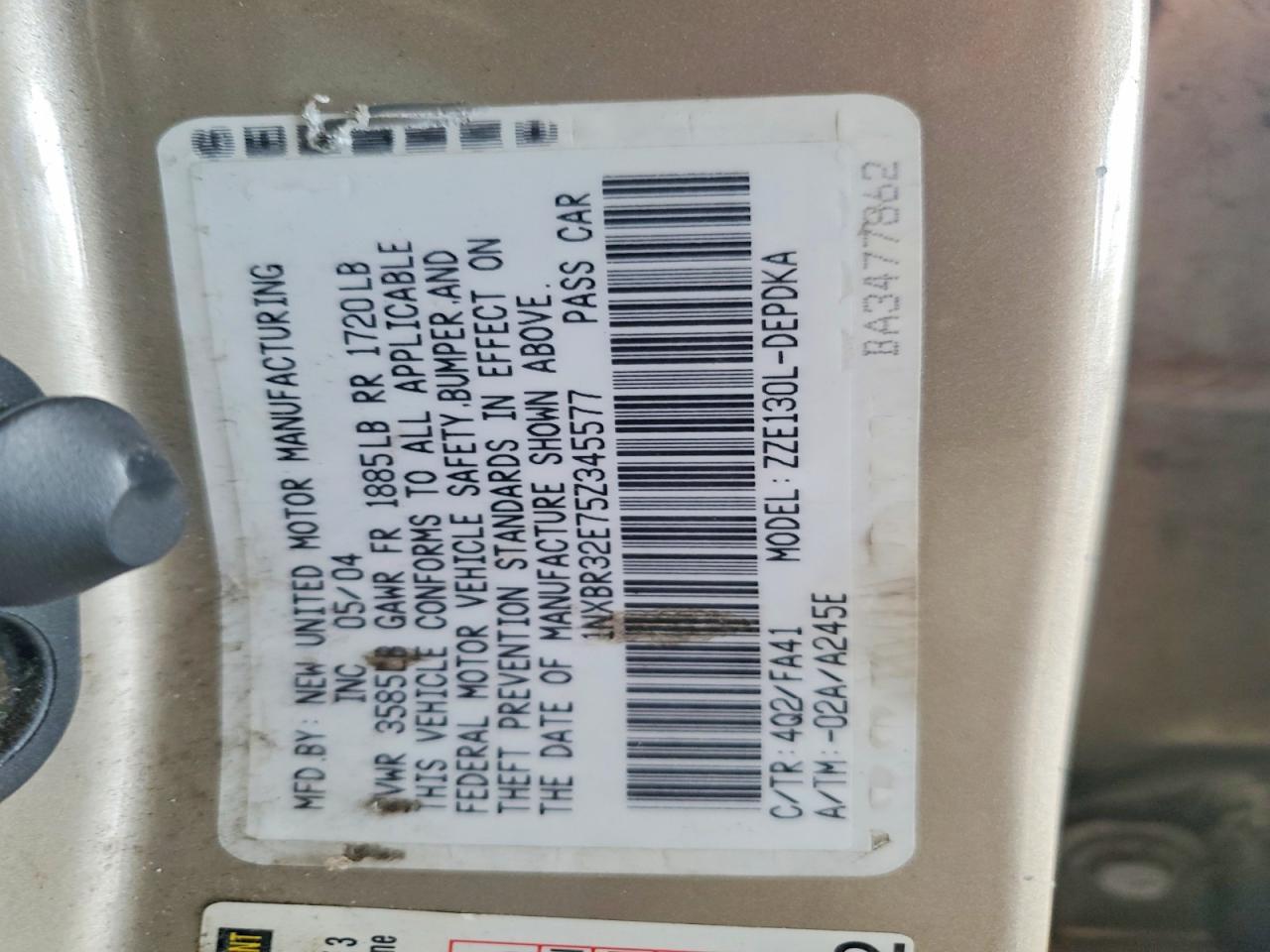 2005 TOYOTA COROLLA