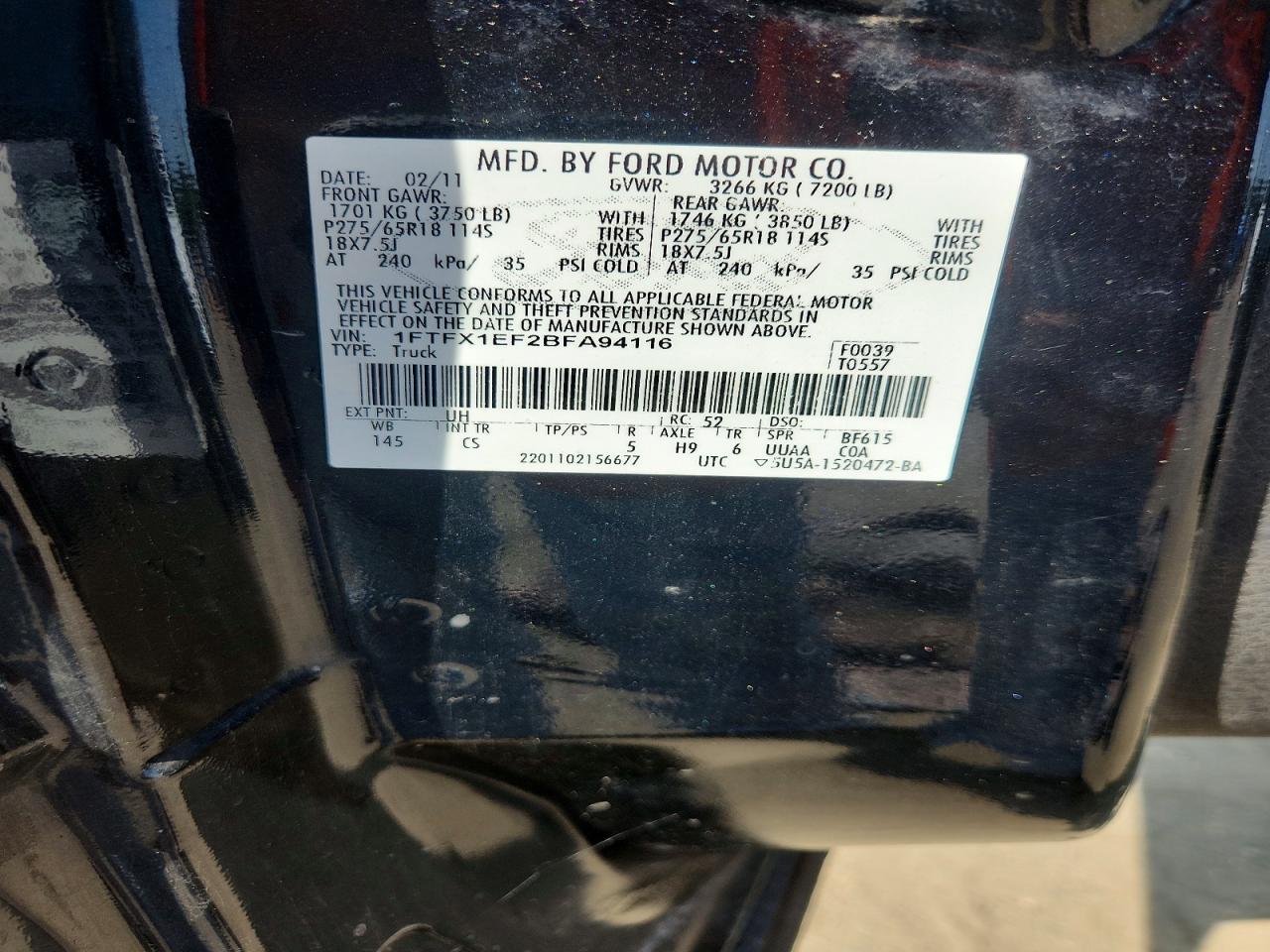2011 FORD F150