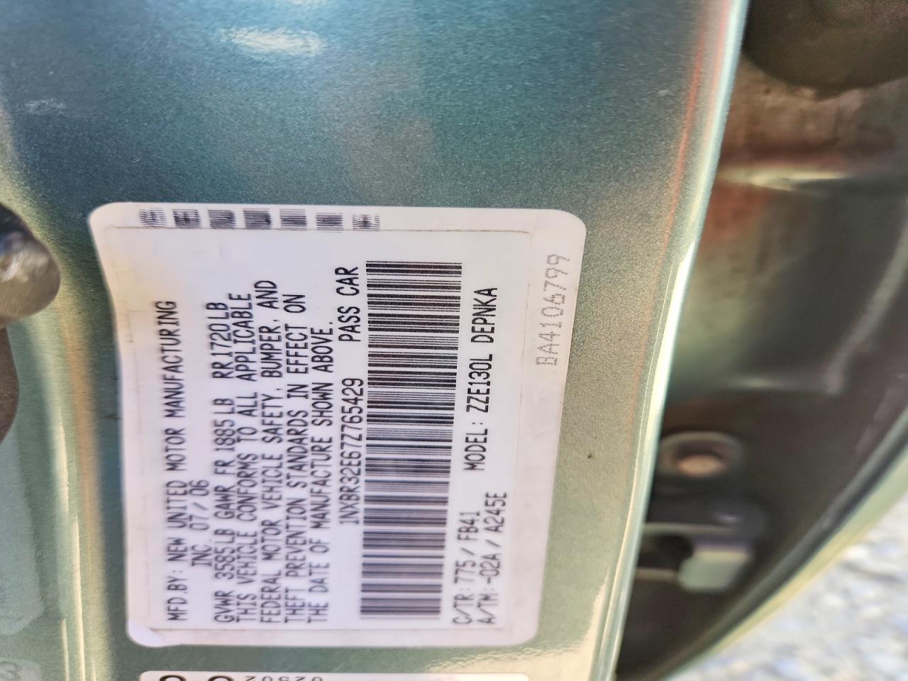 2007 TOYOTA COROLLA