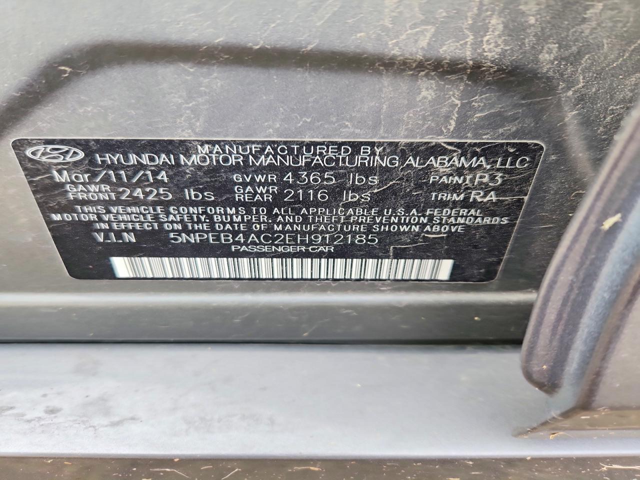2014 HYUNDAI SONATA