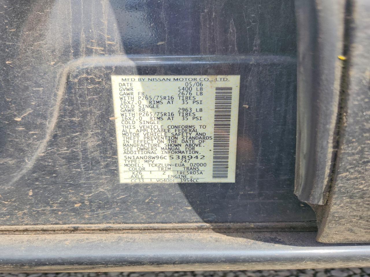 2006 NISSAN XTERRA