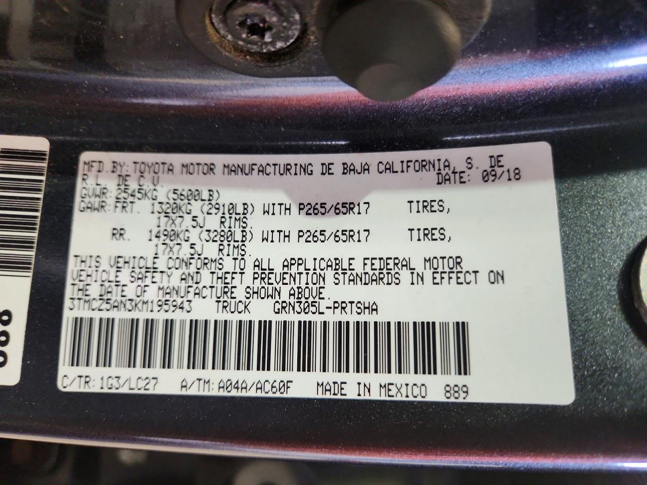 2019 TOYOTA TACOMA