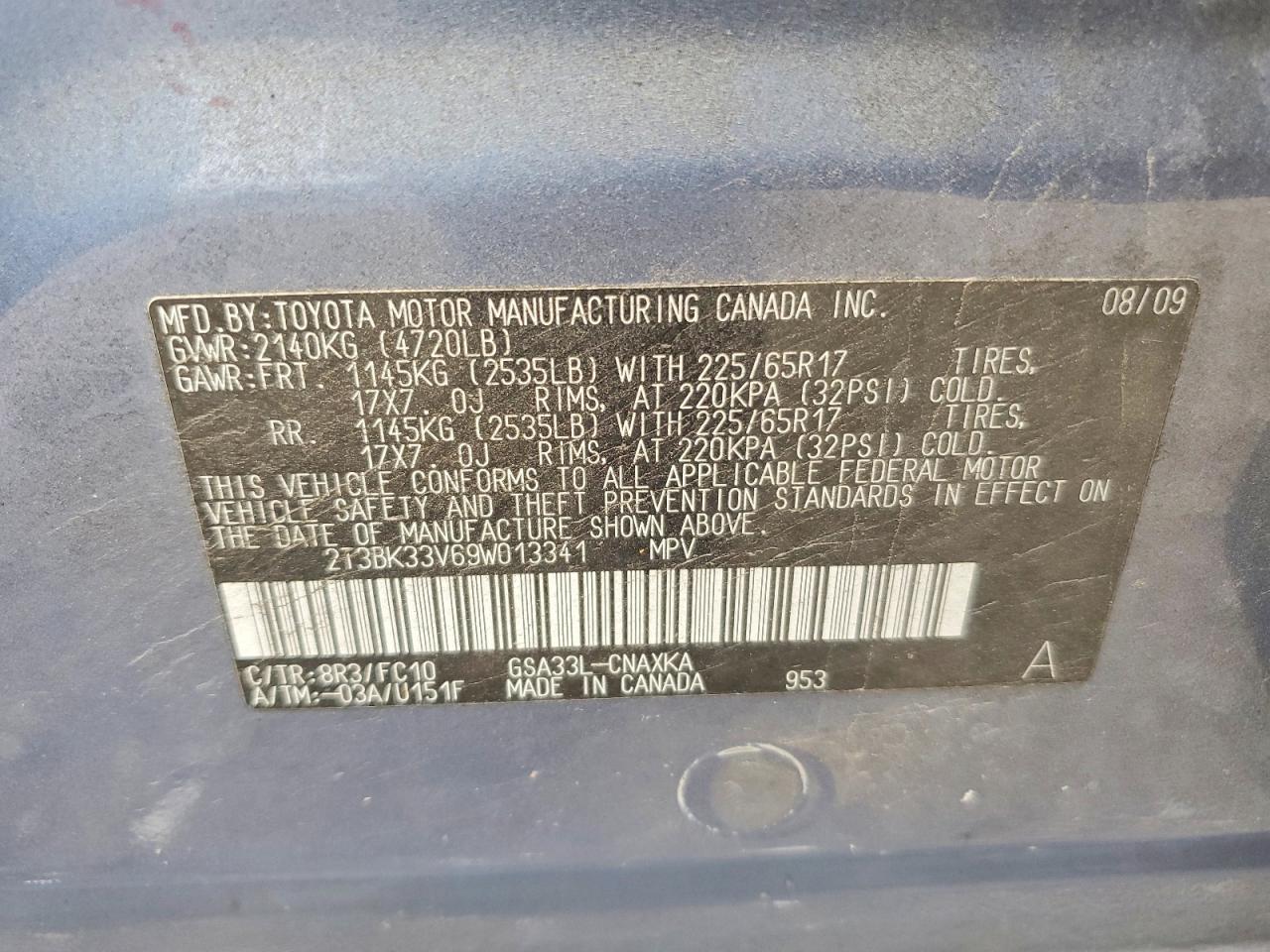 2009 TOYOTA RAV4 BASE