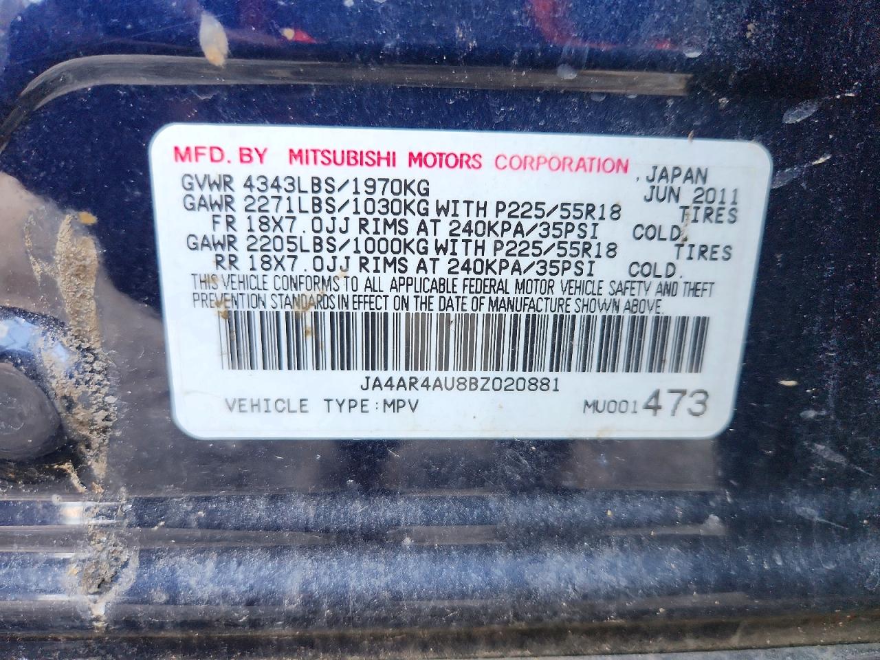 2011 MITSUBISHI OUTLANDER