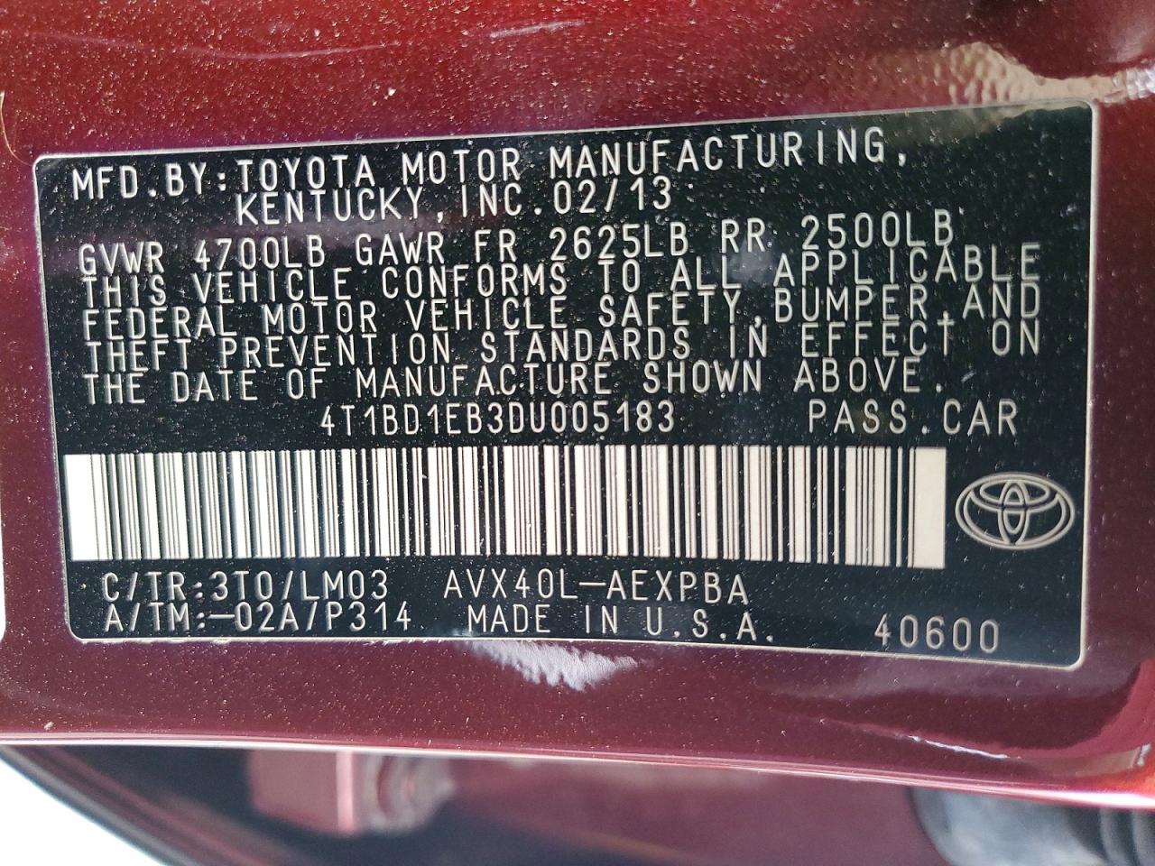 2013 TOYOTA AVALON