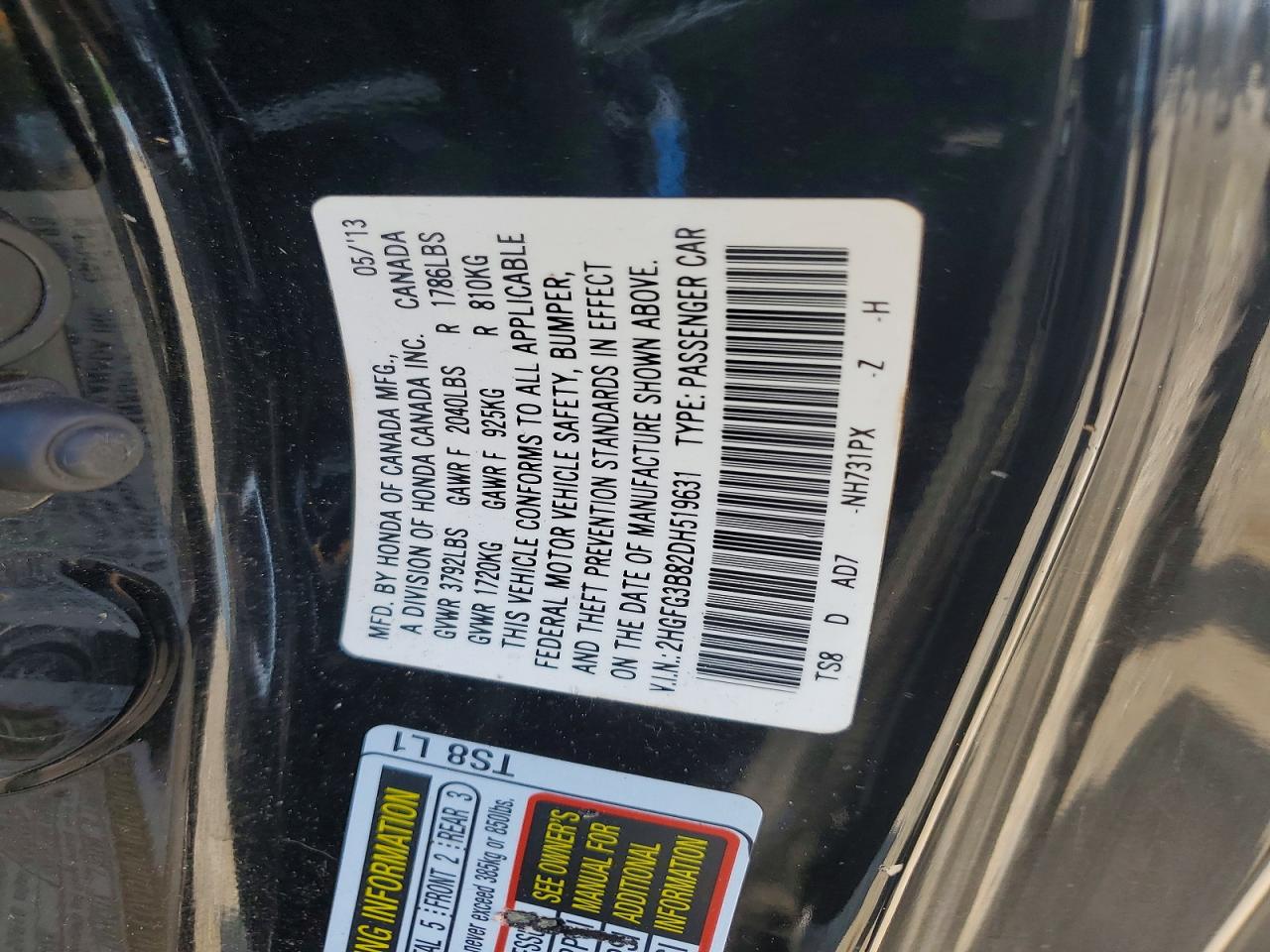 2013 HONDA CIVIC