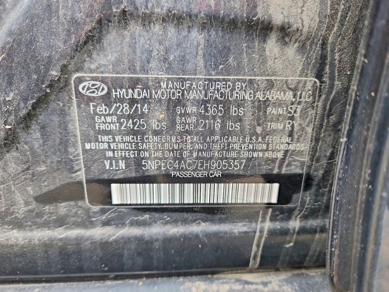 2014 HYUNDAI SONATA