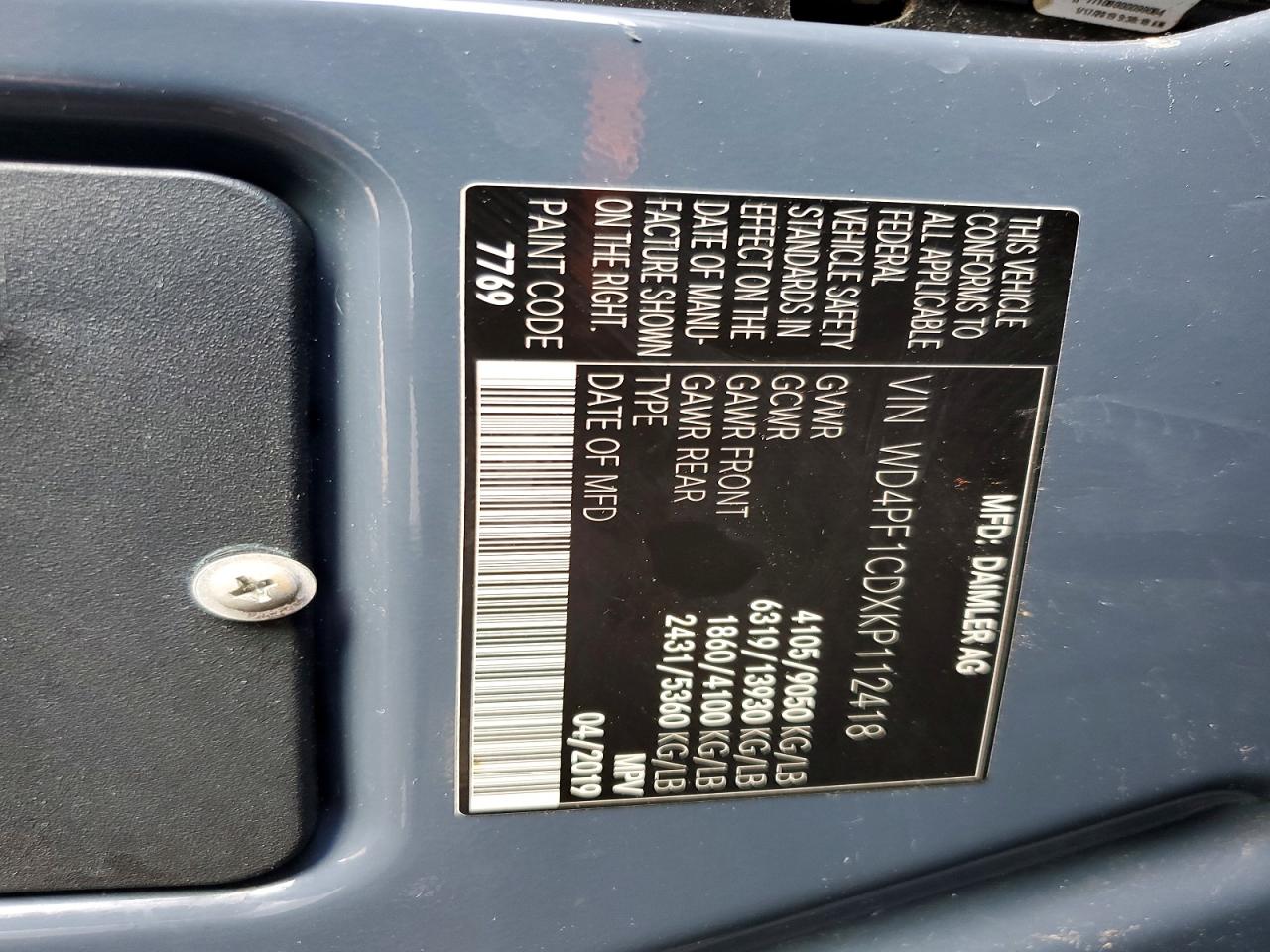 2019 MERCEDES-BENZ SPRINTER