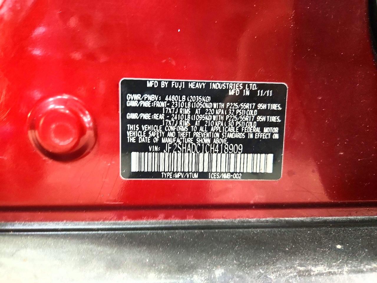 2012 SUBARU FORESTER