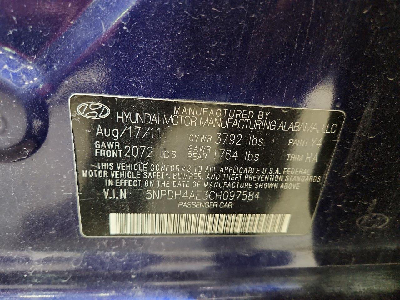 2012 HYUNDAI ELANTRA