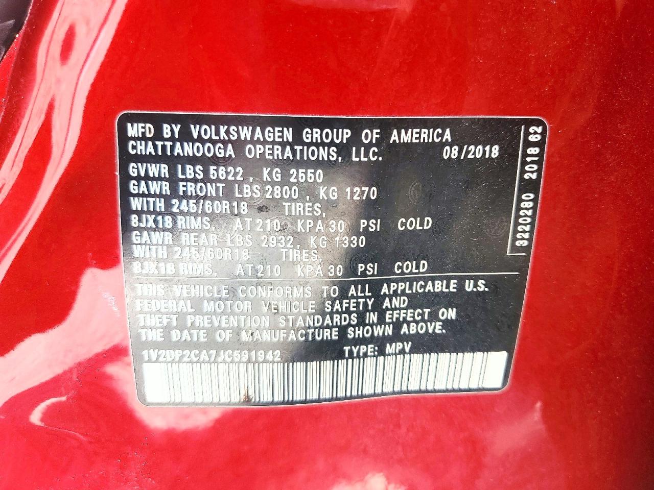 2018 VOLKSWAGEN ATLAS