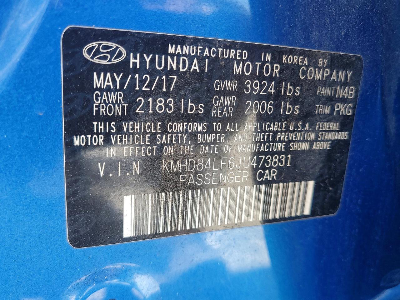 2018 HYUNDAI ELANTRA