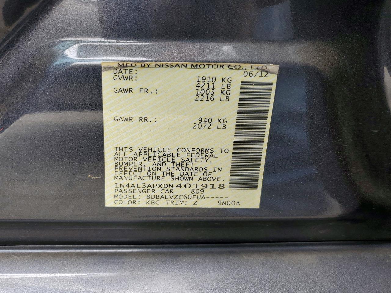 2013 NISSAN ALTIMA
