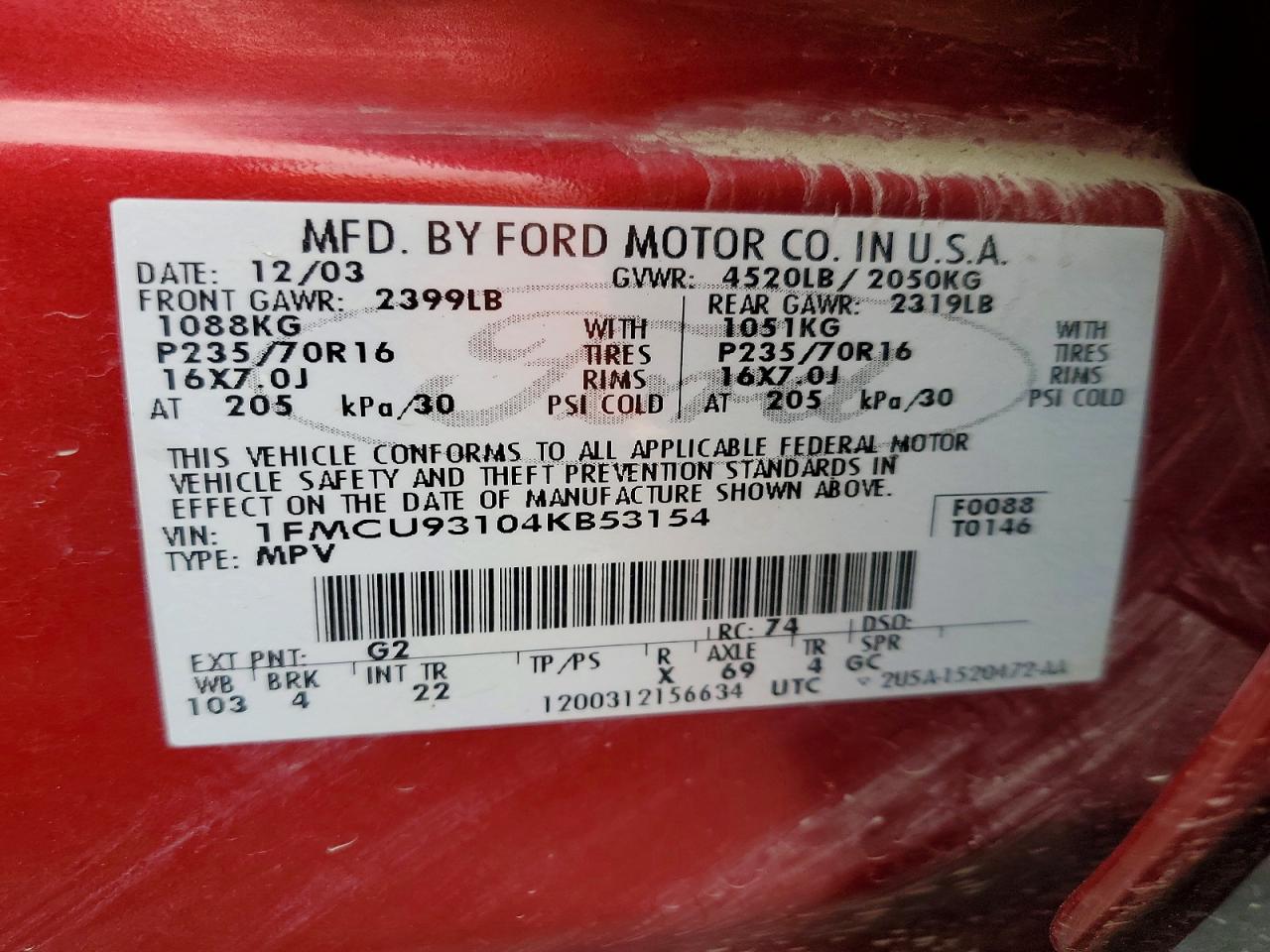 2004 FORD ESCAPE